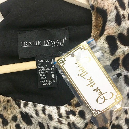 NWT Frank Lyman Velvet Animal Print Leopard Top Size 12 Career Designer - Picture 3 of 5