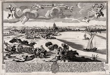Frankfurt Gesamtansicht Original Kupferstich Leopold 1720