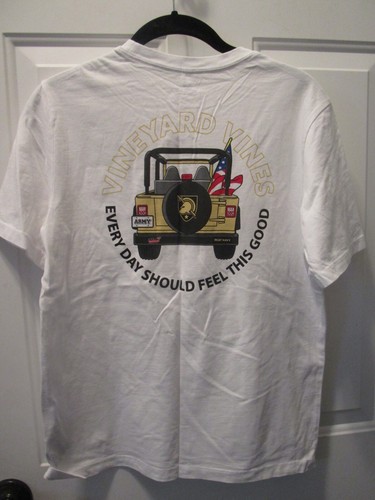 VINEYARD VINES BOYS WESTPOINT ARMY WHITE S/S TEE SIZE LARGE/ 16 - Picture 2 of 2