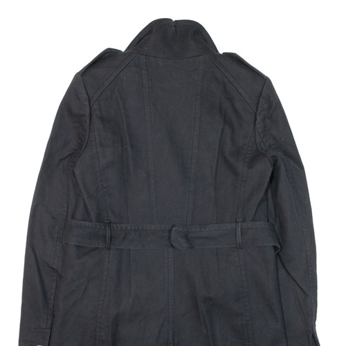 JUICY COUTURE Double Breasted Womens Trench Coat Black M - Picture 4 of 8