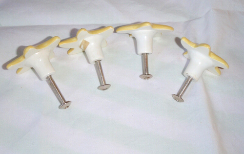Restaurar y Restyle 4 Tiradores de Cajón Estrella de Mar Amarillo Sonriente Niños Muebles Perillas - Imagen 4 de 8