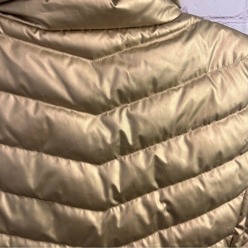 Talbots Plus full zip gold puffer jacket down filled cozy outdoor vest size 2X - Picture 4 of 10