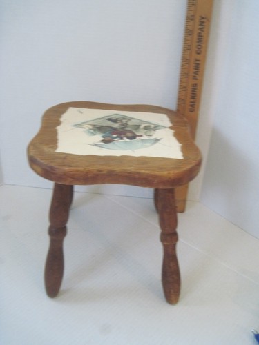 Antico sgabello Norman Rockwell 10" - Foto 5 di 12