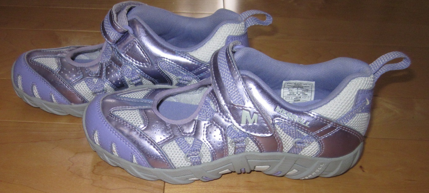 Scarpe Merrell viola waterpro punta chiusa~ragazze americane 4 ~sneaker~slip on