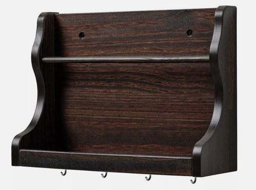 (2 Set) IKEA LEVLA Wall Organizer Dark Brown 10 ¾x3 ½x8 ¼" 204.983.53 - Picture 2 of 3