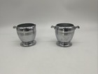 Vtg Stainless Chrome Sugar & Creamer Art Deco