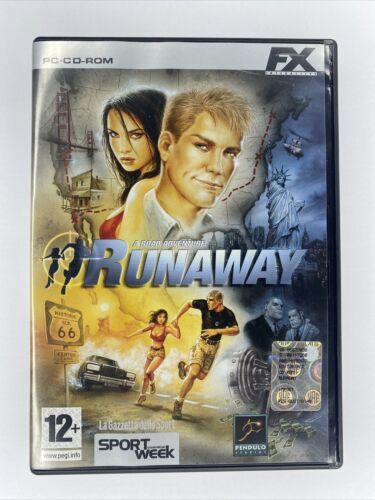 Runaway PC CD Enregistreur ROM Jeu Vidéo Complet Italien Pal - Afbeelding 1 van 7