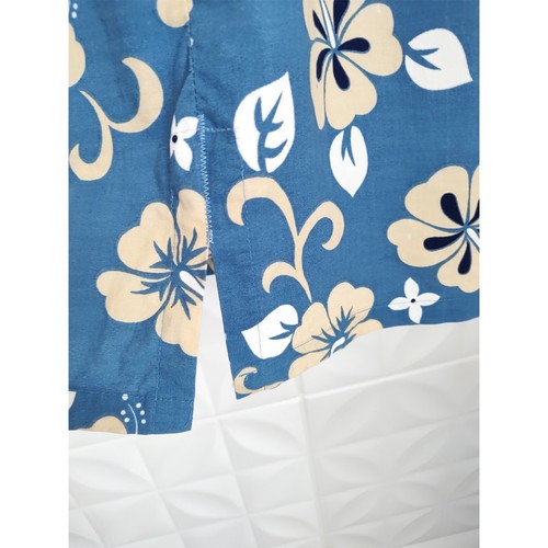 Vintage Hawaiian Blue Hibiscus Dress Floral Sleeveless Cotton Shannon Marie S M - Picture 10 of 12