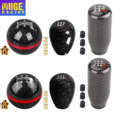 Racing Aluminum Carbon Fiber Manual Mt Gear Shift Shifter Knob 56 Speed Black