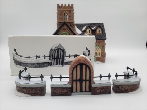 Department Dept 56 Christmas Dickens Village Series Knottinghill Church & Fences - Picture 13 of 19