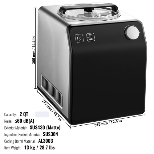 2Qt Automatic Ice Cream Maker Countertop Electric Yogurt Gelato Machine 4 Modes - Picture 7 of 12