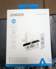 Anker Power Port 24W Compact Wall Charger Adapter 2-USB Ports Fast Charging