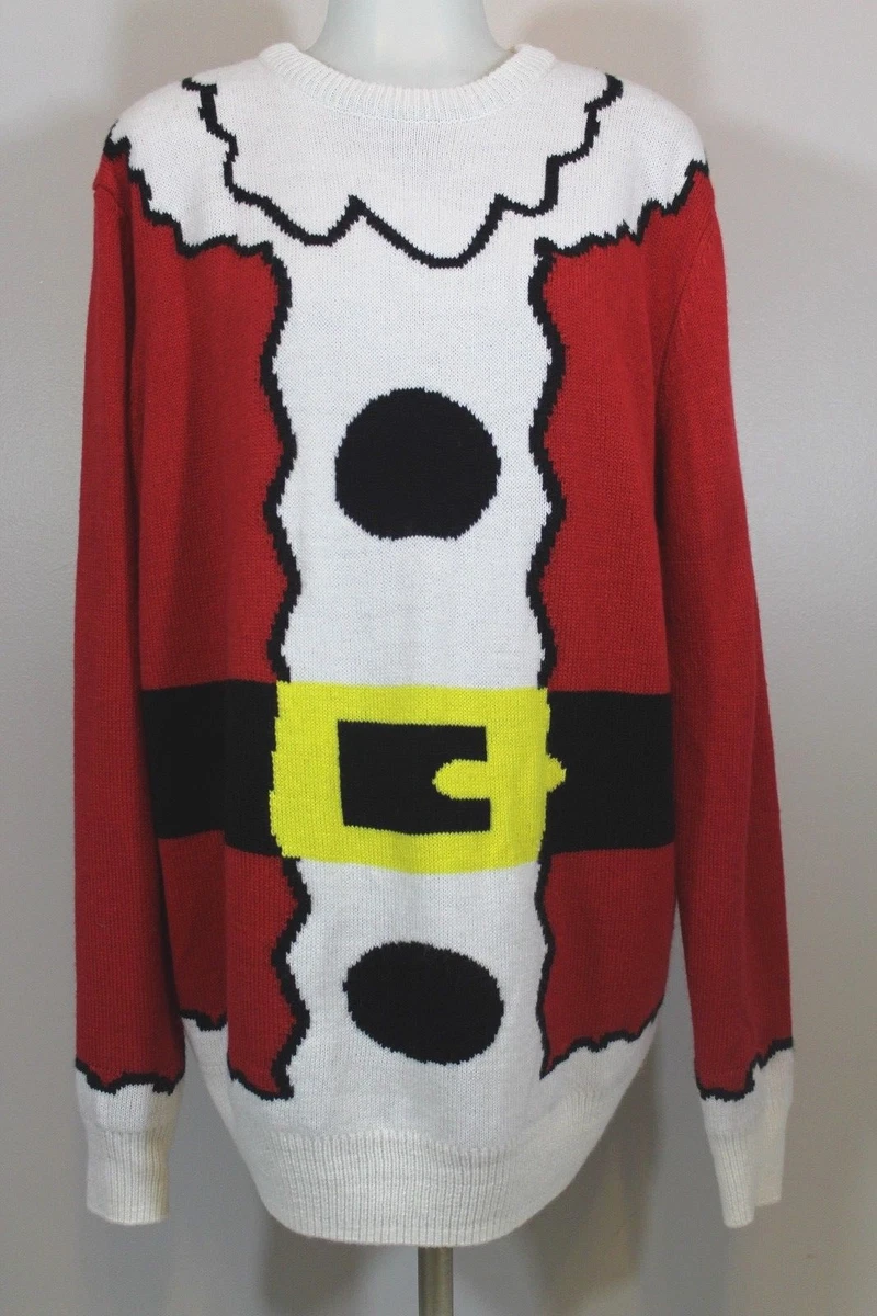 H M DIVIDED Women s Sweater Size L Large Christmas Santa Claus Red