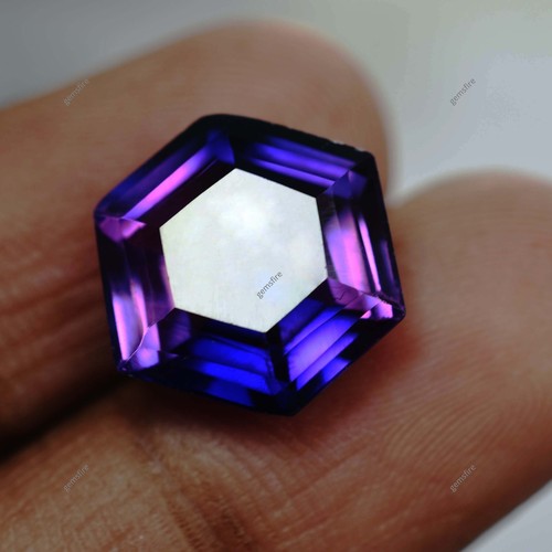 9.10 Ct NATURAL Purple TANZANITE Fancy Cut CERTIFIED Rare Loose Gemstone - Picture 3 of 12