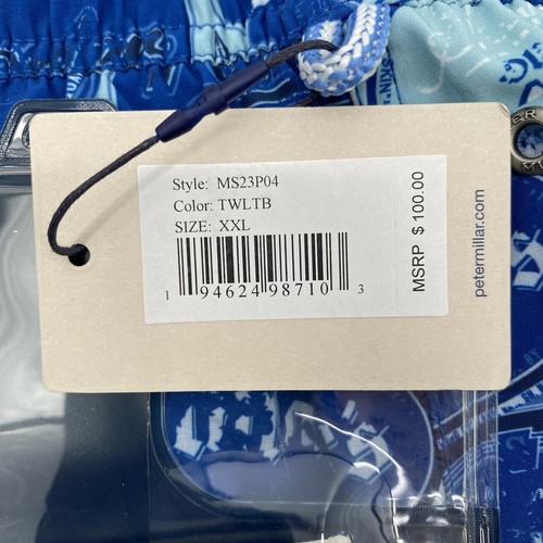 Bañador Peter Millar XXL para hombre azul crepúsculo Lager estampado de cerveza forrado nuevo con etiquetas - Imagen 5 de 6