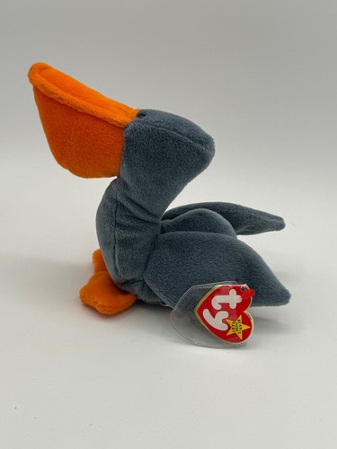 TY 4107 - SCOOP the Pelican Beanie Baby -marks on wing-W/tag in plastic - Picture 2 of 11