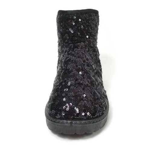 Stivali da neve neri Dadawen da donna impermeabili al freddo paillettes taglia US 6,5 EUR 37 - Foto 6 di 8