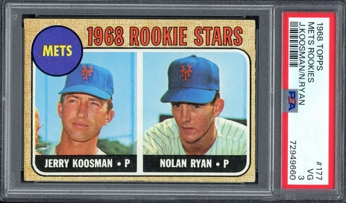 1968 Topps 177 Mets Rookies Jerry Koosman & Nolan Ryan PSA 3 72949660