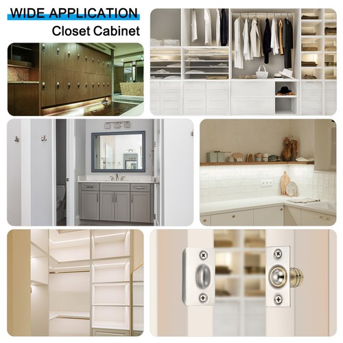 2 Stück Schrank Kugelschnäpper Türbeschlag mit Schließblech & Schraube, Gold - Bild 6 von 6