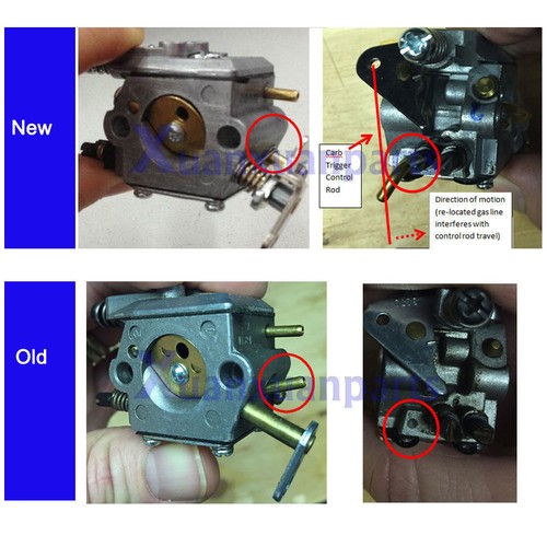Carburetor Kit For Poulan Pro 42cc PP220 PP221LE PP260 PP260LE Chainsaw WT-89 - Picture 4 of 4