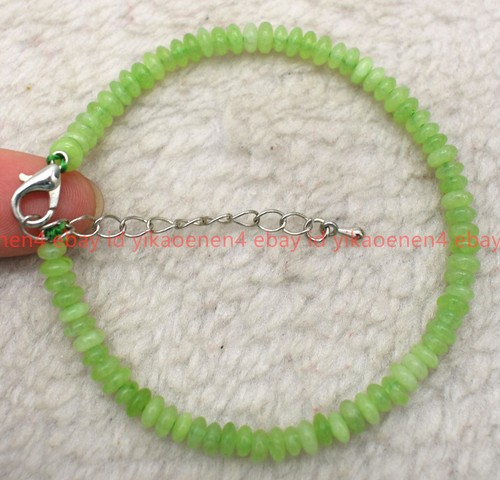 Charming New Fashion 2x4mm Green Peridot Gems Rondelle Beads Bracelet 7.5" - Picture 14 of 25