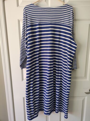 NWT Talbots Shift Dress Coastal Nautical 3/4” Sleeves Womens 2X Blue Stripe $129 - Picture 3 of 6