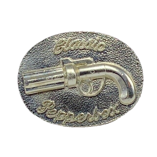 Hebilla de cinturón de colección plata americana occidental clásica pepperbox pistola EE. UU. EE. UU. - Imagen 1 de 2