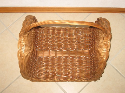 Korb Weidenkorb geflochten Tragekorb Tragegriff Holzkorb Zeitungskorb 47x37cm - Bild 4 von 4