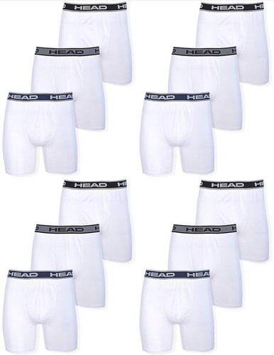 HEAD Mens Boxer Briefs -Performance White 12-Pack Tagless Size M