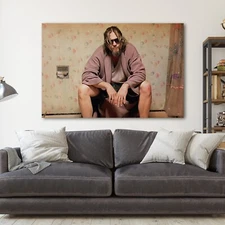 The Big Lebowski The Dude Toilet Funny Bathroom Canvas Print Wall Art
