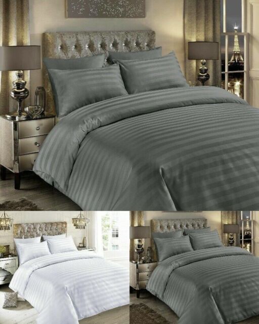 Satin Stripes 100% Egyptian Cotton 400TC Hotel Quality Duvet Cover Sets / Sheets Satin Stripes 100% Egyptian Cotton 400TC Hotel Quality Duvet Cover Sets / Sheets