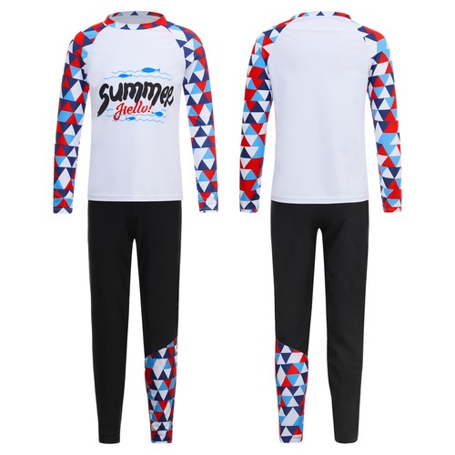 Boys Outfits UPF 50+ Tracksuits Swimming Top And Pants Running Sportwear Pool - Picture 12 of 15