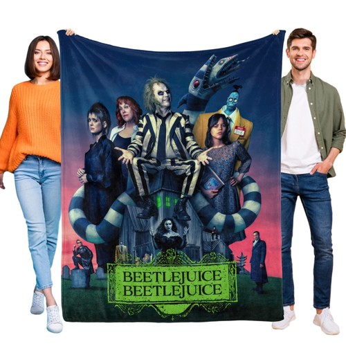 Beetlejuice Blanket Flannel Throw for Bed Sofa Cozy Lightweigh Birthday Gift - Picture 9 of 11