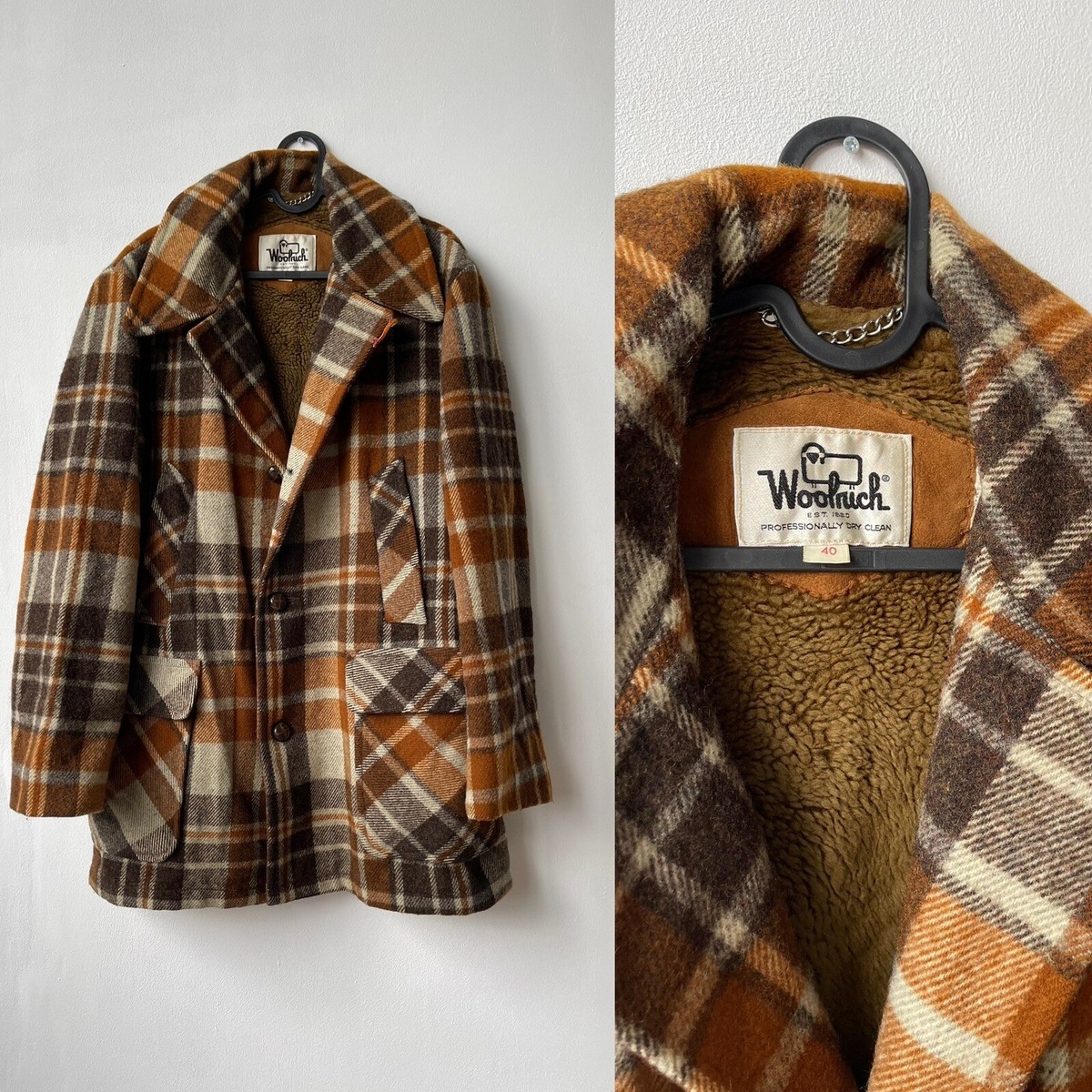 ジャケット・アウター vintage woolrich coat RARE VINTAGE WOOLRICH HOODED JACKET COAT RED GREEN YELLOW