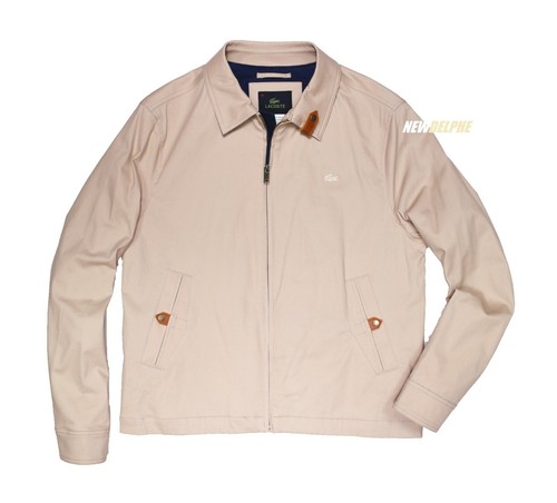 NWT LACOSTE MEN'S SIGNATURE CROCODILE LOGO WINDBREAKER JACKET BEIGE MSRP $350 - Picture 4 of 6