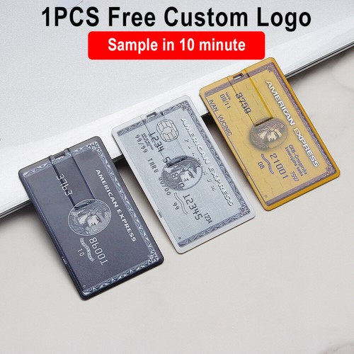 Free Logo USB 2.0 Flash Drive Bank Card Pen Drive 64GB Memory Stick U Disk 32GB - Afbeelding 1 van 27