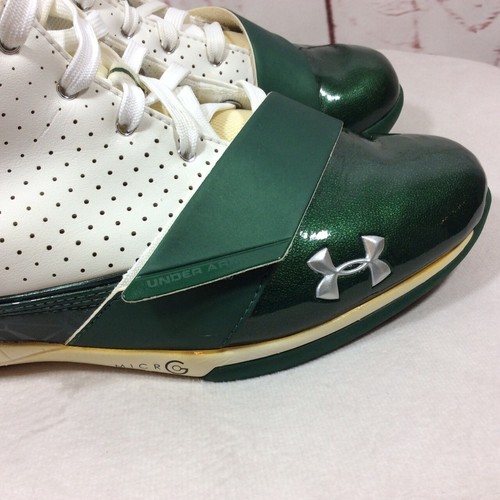 Under Armour UA Micro G Black Ice Sneakers Mens 12 Green Basketball Shoes Retro - Picture 9 of 17