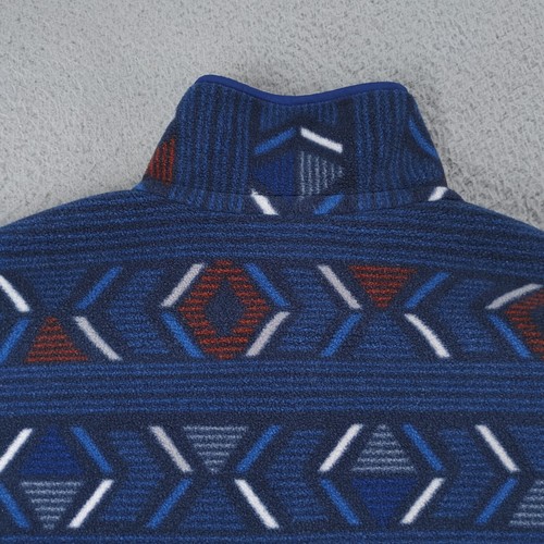 Patagonia Aztec Synchilla Snap-T Pullover Fleece Jacket Mens Large Blue Red - Picture 8 of 22