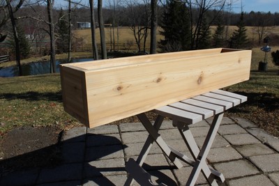 36 Cedar Wood Square Front Flower Box Planter Deck House Patio
