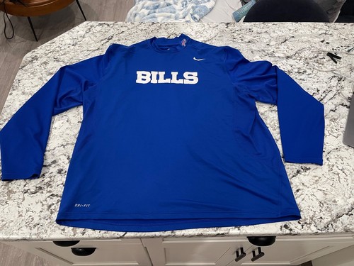 NEW Nike Sweatshirt Mens 3XL Buffalo Bills Hyperwarm On Field Pullover Blue NWOT - Picture 3 of 20