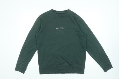 Cotton On Herren Grün New York Logo Pullover Sweatshirt L