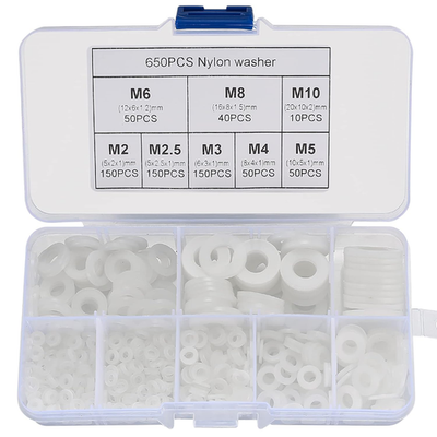 #ad #ad 650 Pcs White Nylon Flat Washer Assortment Kit round Flat Nylon Washers for Ho $11.97