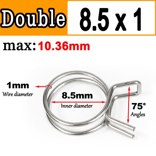 Single/Double Wire Spring Clips / Silicone Hose Pipe Air Fuel Band Tube Clamp - Picture 83 of 98