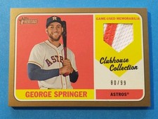 2018 Topps Heritage George Springer gold parallel patch card #80/99 Astros