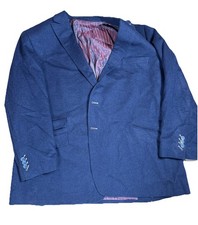 Ing Loro Piana Co 100 Wool Silk Lined Blue Jacket Sport Coat Aprox Size US48