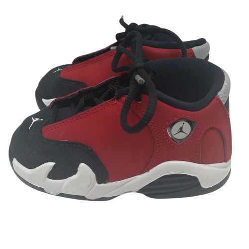 Jordan 14 Retro (TD) Toddler Sneakers Black Gym Red White Shoes Size 7C NWOB - Picture 7 of 10