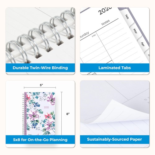 2026 Weekly and Monthly Planner Calendar, January 2026 - December 2026, 5" x ... - Picture 8 of 9