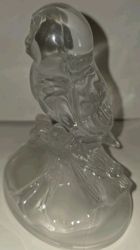 Vintage Cristal d'Arques Crystal Owl Figurine Chouette Frosted Base France - Picture 4 of 11