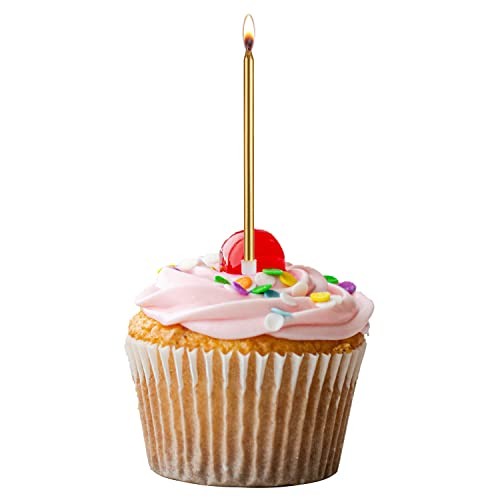 Long Thin Gold Birthday Candles for Cake Cupcake Candle for Birthday Party - Picture 4 of 8