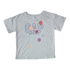 GAP Kids Girl's Short Sleeve Pullover Cotton Tee T-Shirt Skywriting, L 10/12